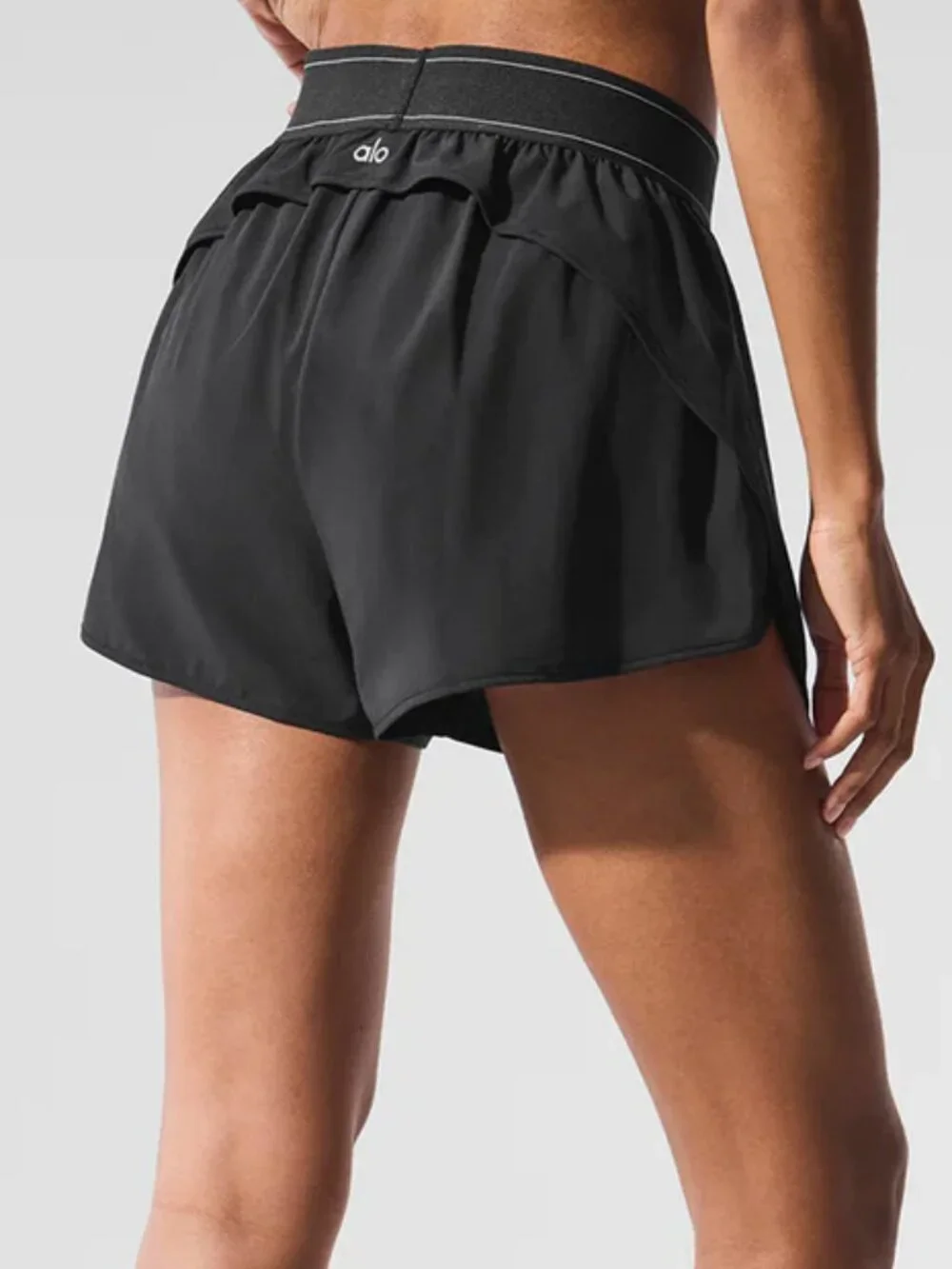 🩳Alo Yoga Match Point Short NWT,Black Elastic waist Athleisure/Sports Shorts 🛒 - Picture 7 of 8